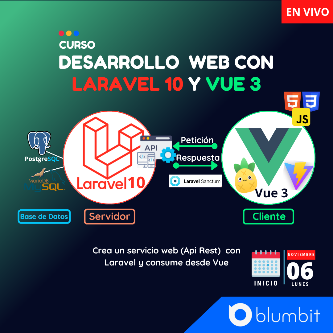 CURSO DESARROLLO WEB CON LARAVEL 10 Y VUE.JS 3 V15