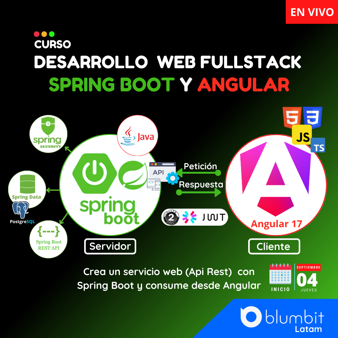 CURSO DESARROLLO WEB FULLSTACK CON SPRING BOOT Y ANGULAR V4