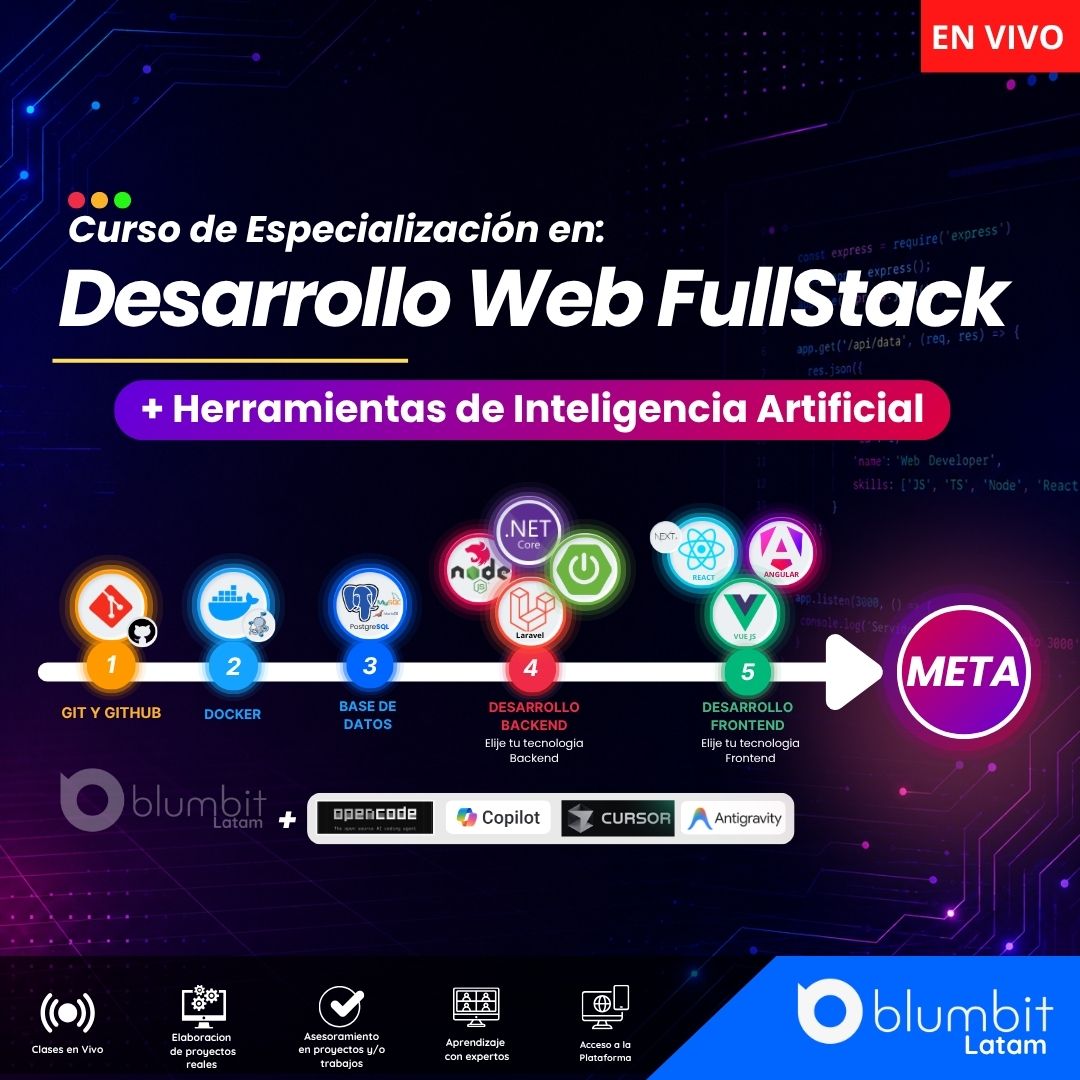 CURSO RUTA DE ESPECIALIZACIÓN EN DESARROLLO WEB FULLSTACK V7